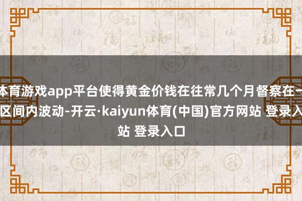 体育游戏app平台使得黄金价钱在往常几个月督察在一个区间内波动-开云·kaiyun体育(中国)官方网站 登录入口