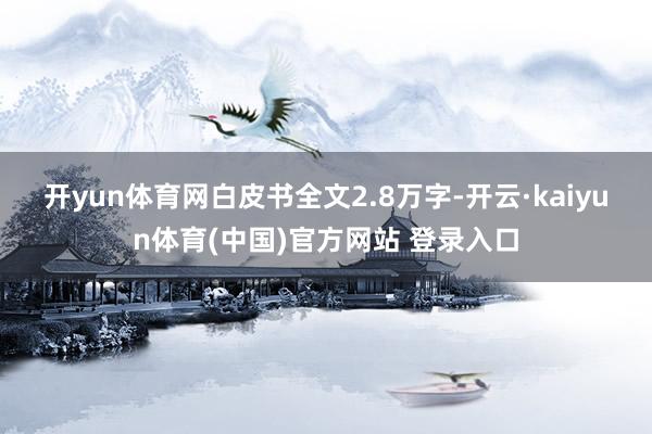开yun体育网　　白皮书全文2.8万字-开云·kaiyun体
