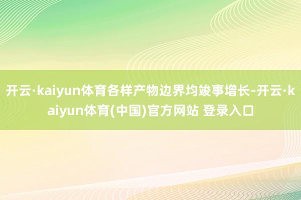 开云·kaiyun体育各样产物边界均竣事增长-开云·kaiy